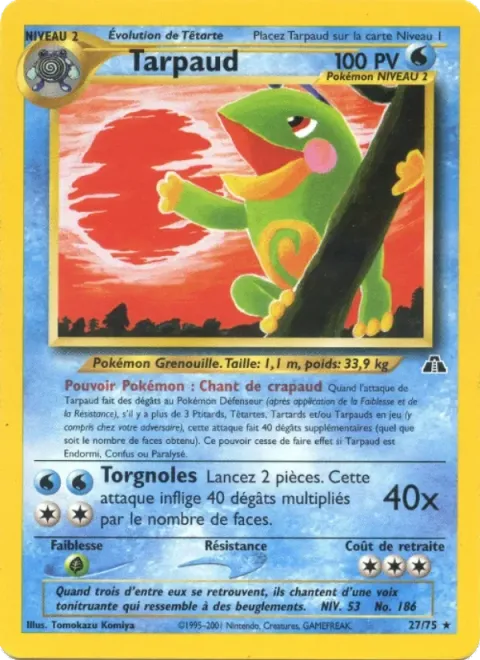 Carte Pokémon Tarpaud 027/075, extension Neo Discovery