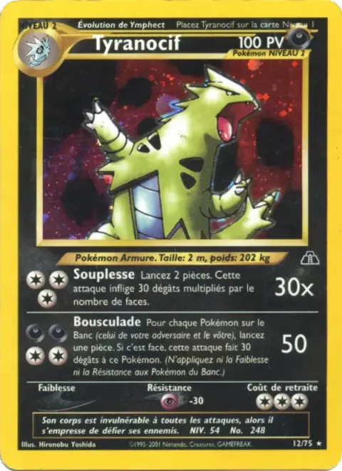 Carte Pokémon Tyranocif 012/075, extension Neo Discovery