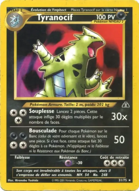 Carte Pokémon Tyranocif 031/075, extension Neo Discovery