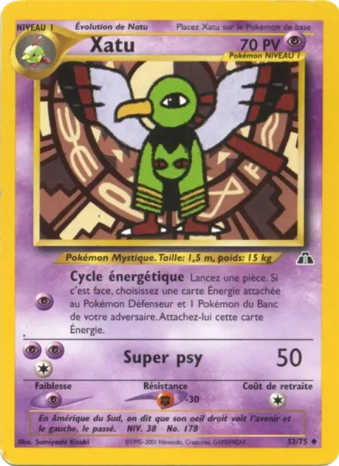 Carte Pokémon Xatu 052/075, extension Neo Discovery