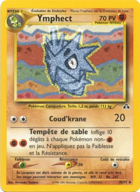 Carte Pokémon Ymphect 045/075, extension Neo Discovery