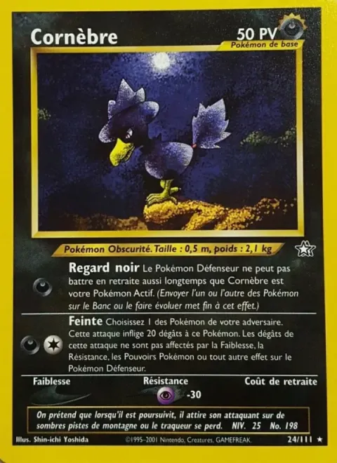 Carte Pokémon Cornèbre 024/111, extension Neo Genesis