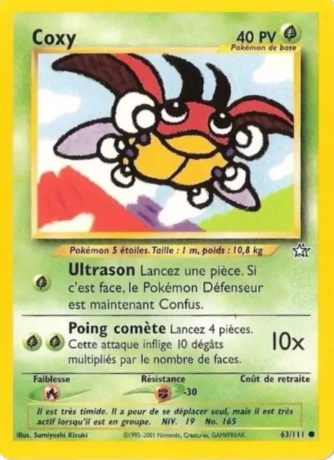 Carte Pokémon Coxy 063/111, extension Neo Genesis