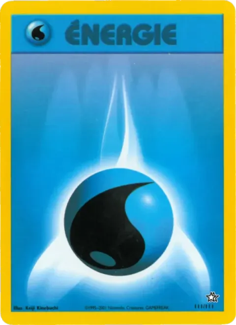 Carte Pokémon Énergie Eau 111/111, extension Neo Genesis