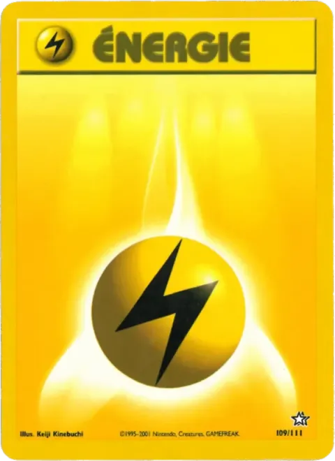 Carte Pokémon Énergie Électrique 109/111, extension Neo Genesis