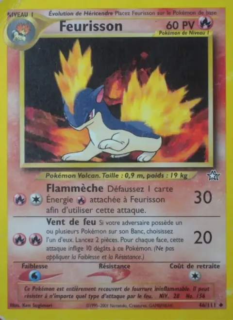 Carte Pokémon Feurisson 046/111, extension Neo Genesis