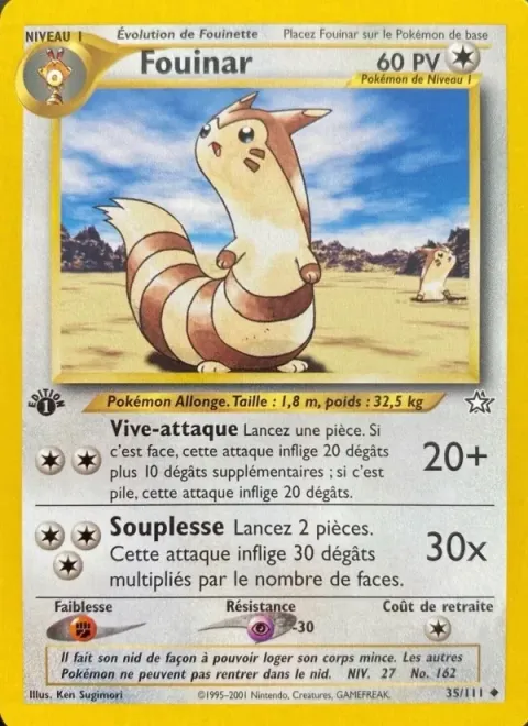 Carte Pokémon Fouinar 035/111, extension Neo Genesis