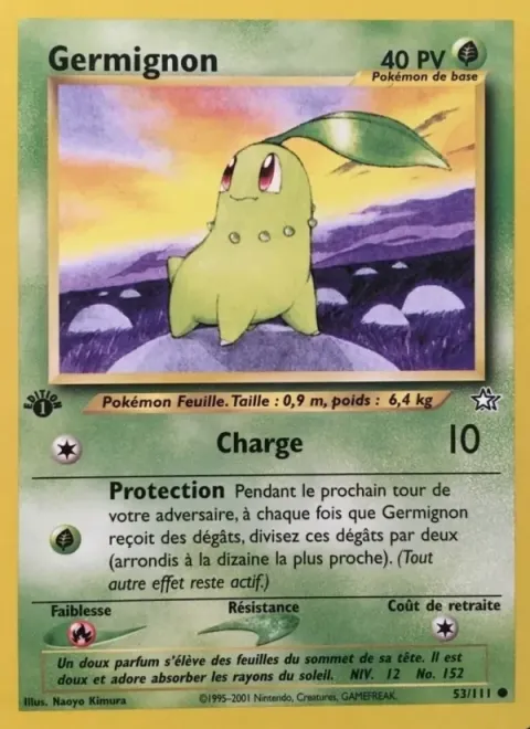 Carte Pokémon Germignon 053/111, extension Neo Genesis