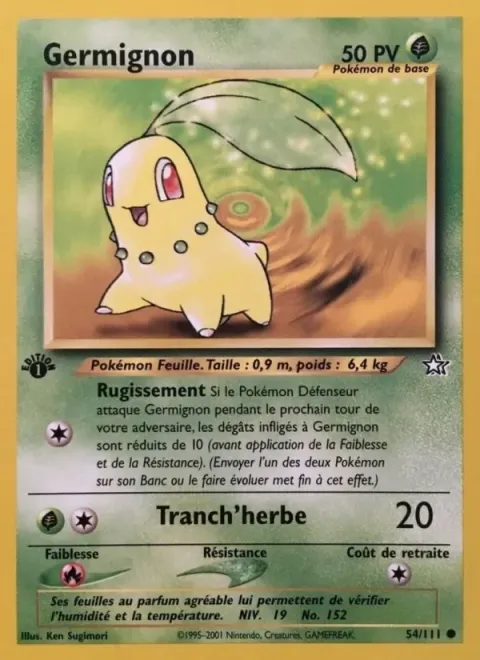 Carte Pokémon Germignon 054/111, extension Neo Genesis