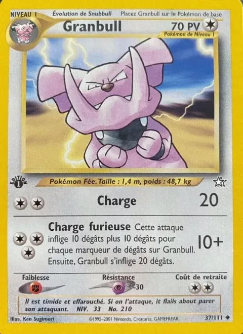 Carte Pokémon Granbull 037/111, extension Neo Genesis