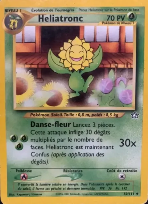 Carte Pokémon Héliatronc 050/111, extension Neo Genesis