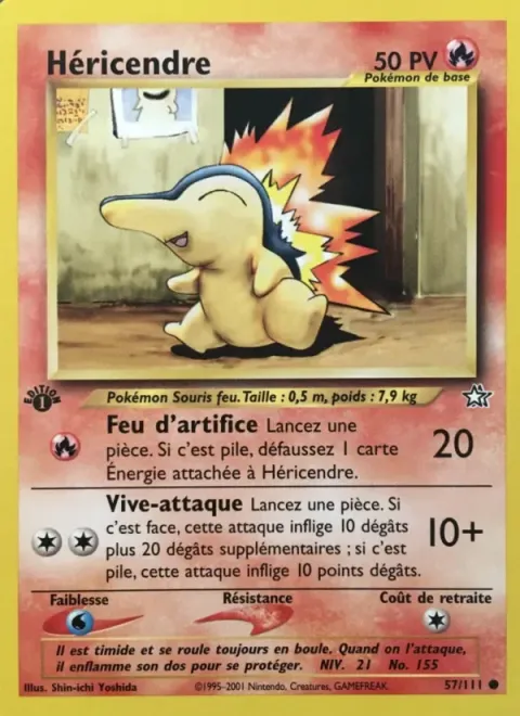 Carte Pokémon Héricendre 057/111, extension Neo Genesis