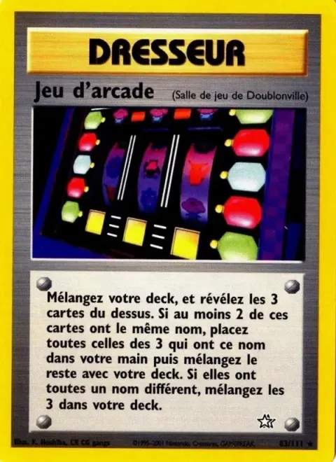 Carte Pokémon Jeu d’arcade 083/111, extension Neo Genesis