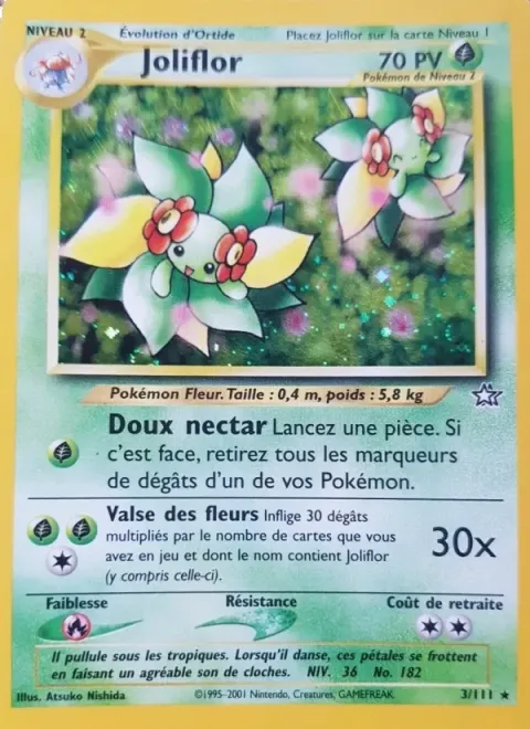 Carte Pokémon Joliflor 003/111, extension Neo Genesis