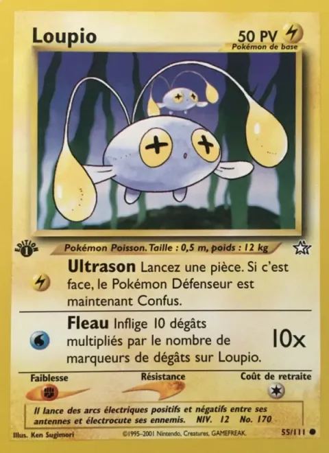 Carte Pokémon Loupio 055/111, extension Neo Genesis