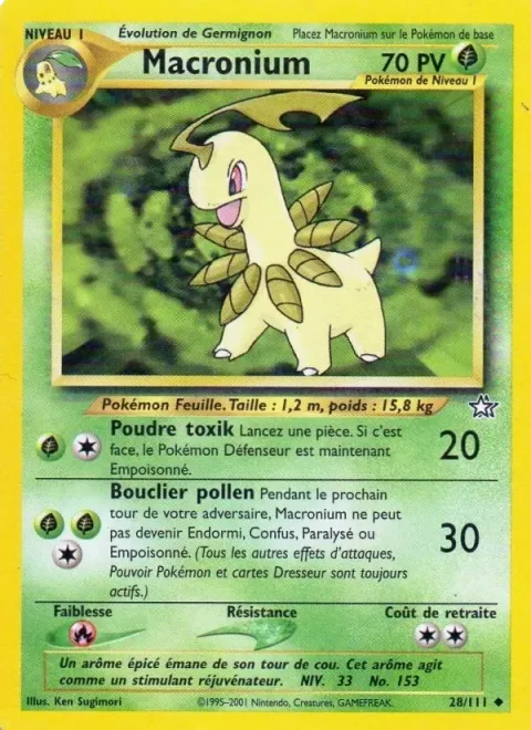 Carte Pokémon Macronium 028/111, extension Neo Genesis
