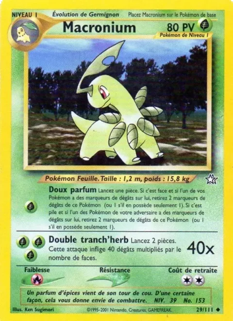 Carte Pokémon Macronium 029/111, extension Neo Genesis