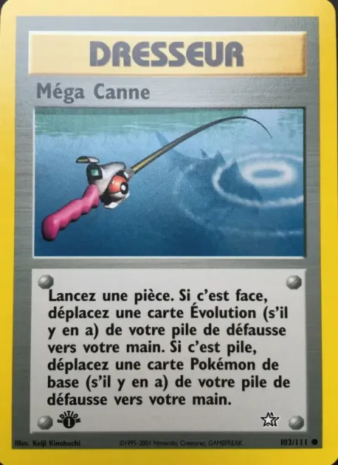 Carte Pokémon Méga Canne 103/111, extension Neo Genesis