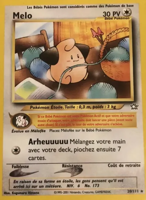 Carte Pokémon Mélo 020/111, extension Neo Genesis
