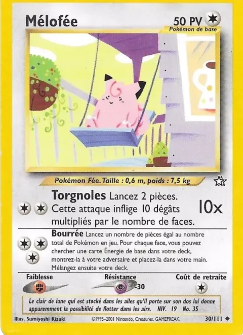 Carte Pokémon Mélofée 030/111, extension Neo Genesis