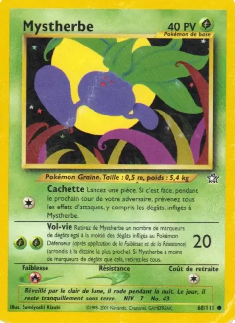 Carte Pokémon Mystherbe 068/111, extension Neo Genesis