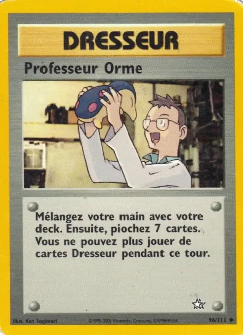 Carte Pokémon Professeur Orme 096/111, extension Neo Genesis