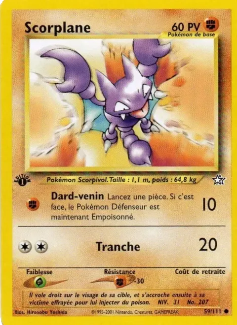Carte Pokémon Scorplane 059/111, extension Neo Genesis