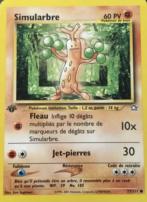 Carte Pokémon Simularbre 077/111, extension Neo Genesis