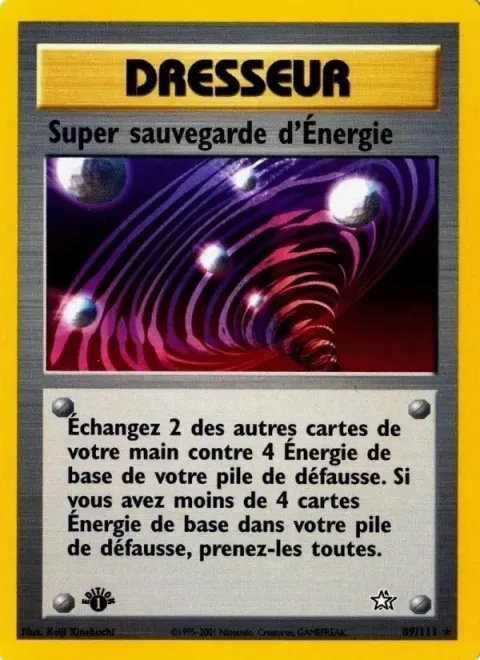 Carte Pokémon Super sauvegarde d’Énergie 089/111, extension Neo Genesis