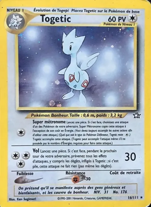 Carte Pokémon Togetic 016/111, extension Neo Genesis