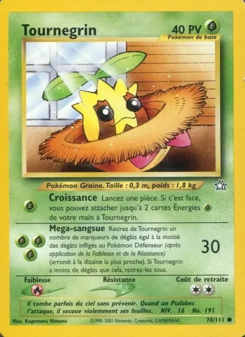 Carte Pokémon Tournegrin 078/111, extension Neo Genesis