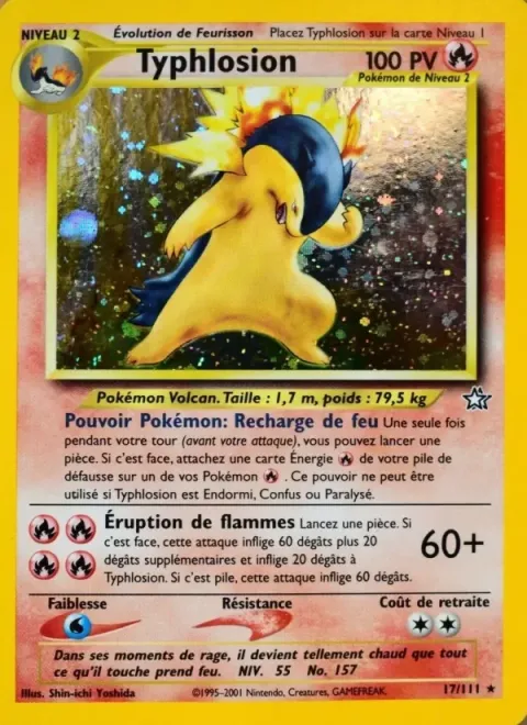 Carte Pokémon Typhlosion 017/111, extension Neo Genesis