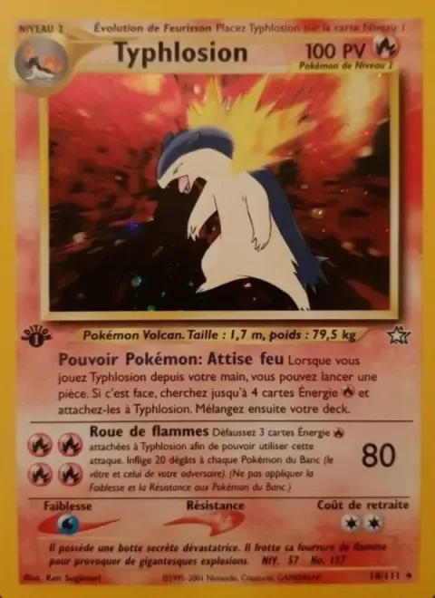 Carte Pokémon Typhlosion 018/111, extension Neo Genesis