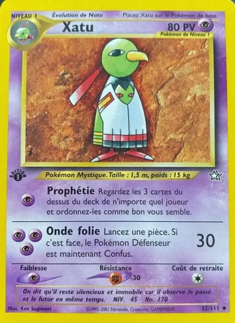 Carte Pokémon Xatu 052/111, extension Neo Genesis