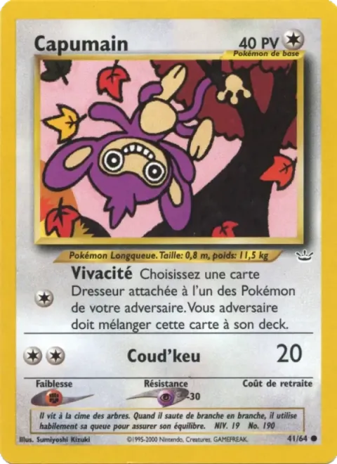 Carte Pokémon Capumain 041/064, extension Neo Revelation