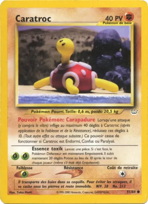 Carte Pokémon Caratroc 051/064, extension Neo Revelation
