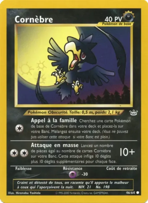 Carte Pokémon Cornèbre 046/064, extension Neo Revelation