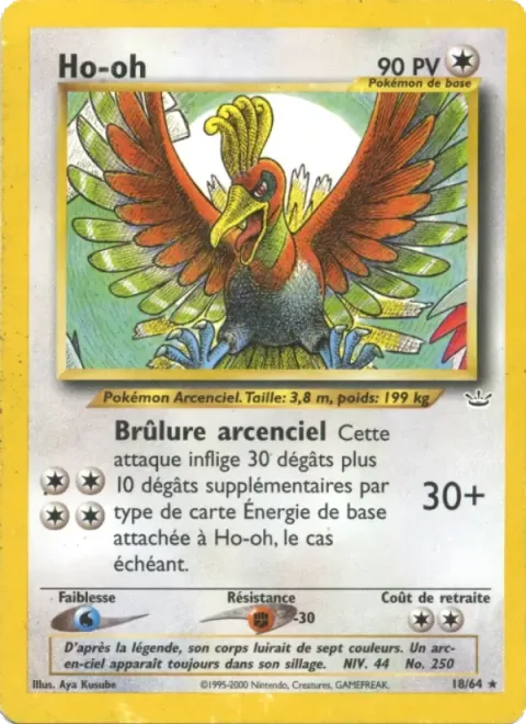 Carte Pokémon Ho-oh 018/064, extension Neo Revelation