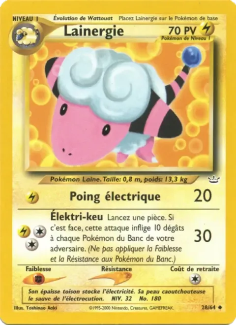 Carte Pokémon Lainergie 028/064, extension Neo Revelation