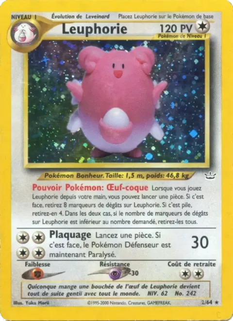 Carte Pokémon Leuphorie 002/064, extension Neo Revelation