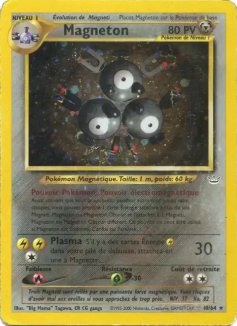 Carte Pokémon Magnéton 010/064, extension Neo Revelation