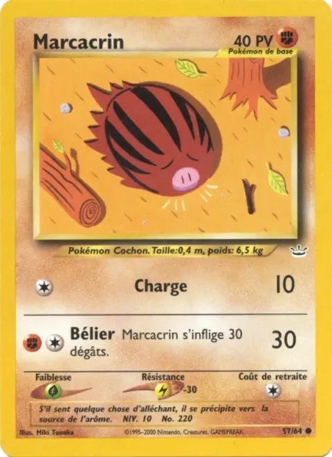 Carte Pokémon Marcacrin 057/064, extension Neo Revelation