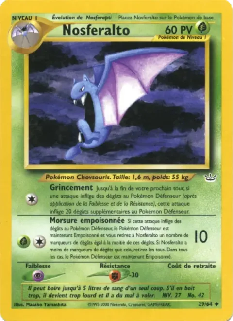 Carte Pokémon Nosferalto 029/064, extension Neo Revelation