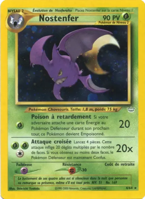 Carte Pokémon Nostenfer 004/064, extension Neo Revelation