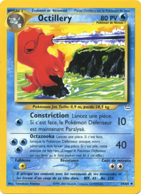 Carte Pokémon Octillery 034/064, extension Neo Revelation