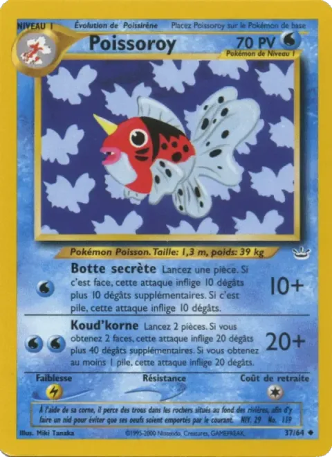 Carte Pokémon Poissoroy 037/064, extension Neo Revelation
