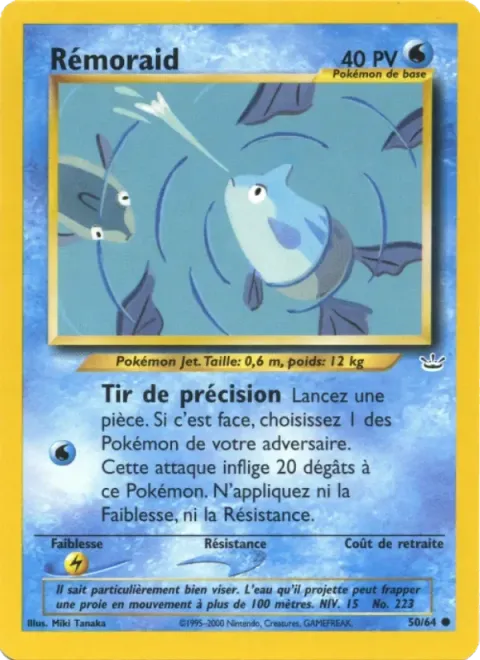 Carte Pokémon Rémoraid 050/064, extension Neo Revelation