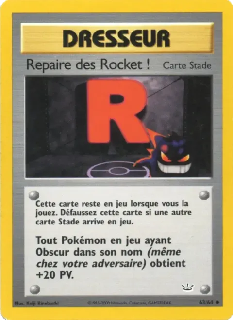 Carte Pokémon Repaire des Rocket ! 063/064, extension Neo Revelation