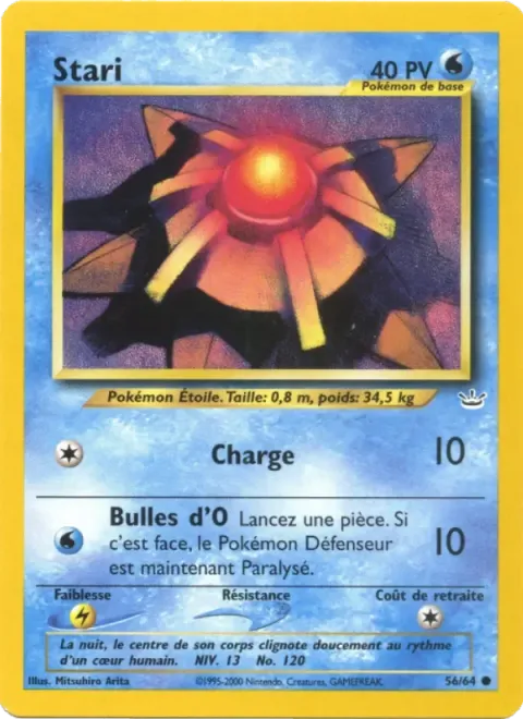Carte Pokémon Stari 056/064, extension Neo Revelation