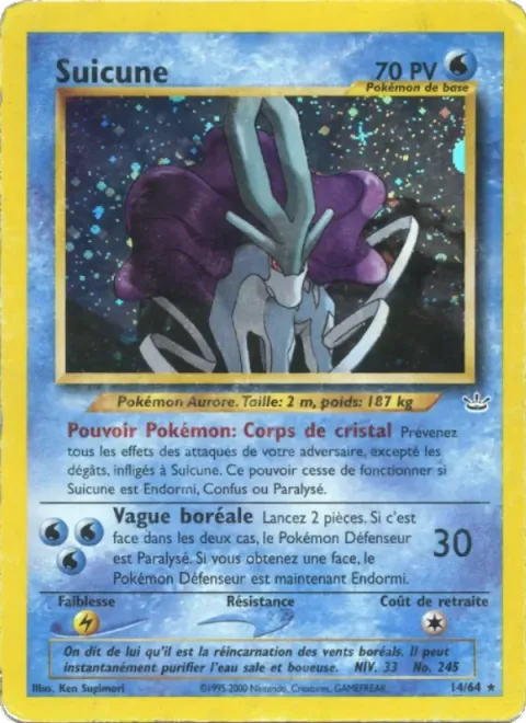 Carte Pokémon Suicune 014/064, extension Neo Revelation